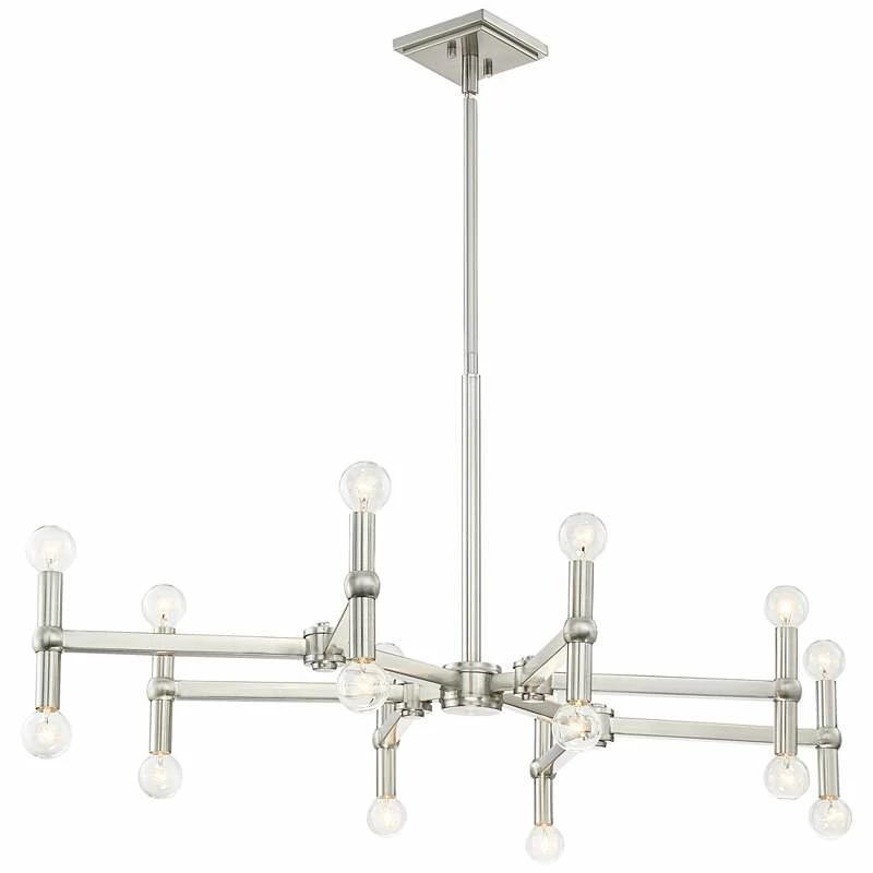 Possini Euro Marya 37 3/4" Wide Brushed Nickel 16-Light Chandelier 8 Possini Euro Marya 37 3/4" Wide Brushed Nickel 16-Light Chandelier - Image 6