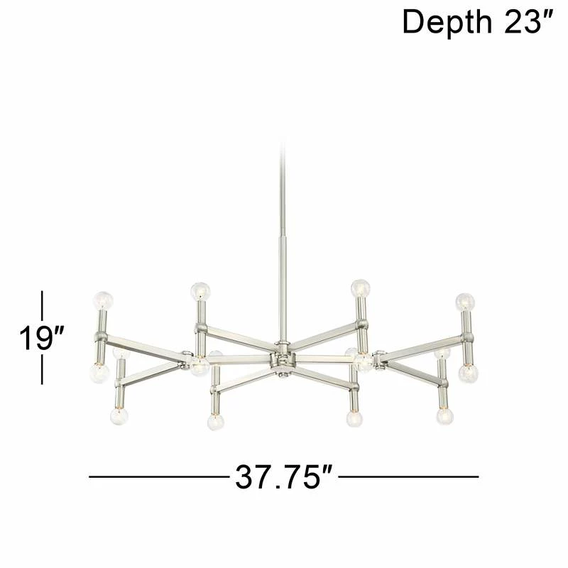 Possini Euro Marya 37 3/4" Wide Brushed Nickel 16-Light Chandelier 9 Possini Euro Marya 37 3/4" Wide Brushed Nickel 16-Light Chandelier - Image 7