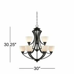 Possini Euro Milbury 30" Wide Dark Bronze 9-Light Chandelier -Lighting Sales Shop possini euro milbury 30 inch wide dark bronze 9 light chandelier t6755views4