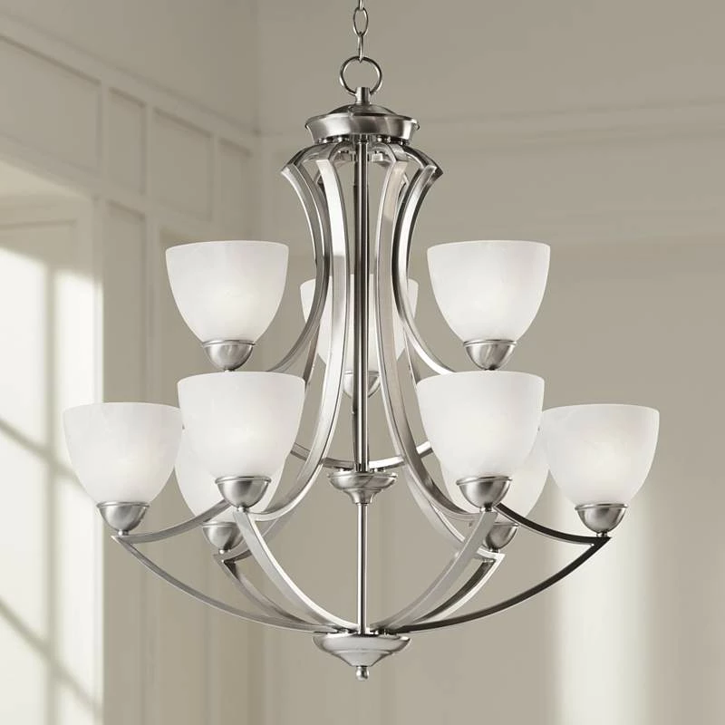Possini Euro Milbury 30" Wide Satin Nickel 9-Light Chandelier 3 Possini Euro Milbury 30" Wide Satin Nickel 9-Light Chandelier