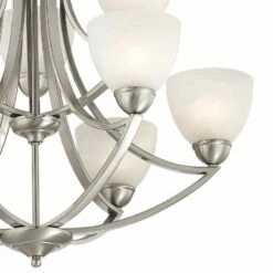 Possini Euro Milbury 30" Wide Satin Nickel 9-Light Chandelier 9 Possini Euro Milbury 30" Wide Satin Nickel 9-Light Chandelier -Lighting Sales Shop possini euro milbury 30 inch wide satin nickel 9 light chandelier p0508views1