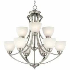 Possini Euro Milbury 30" Wide Satin Nickel 9-Light Chandelier 10 Possini Euro Milbury 30" Wide Satin Nickel 9-Light Chandelier -Lighting Sales Shop possini euro milbury 30 inch wide satin nickel 9 light chandelier p0508views2