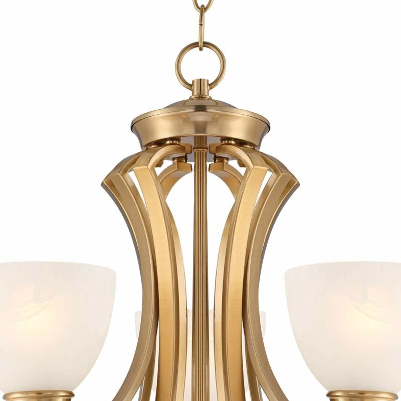 Possini Euro Milbury 30" Wide Soft Gold 9-Light 2-Tier Chandelier 7 Possini Euro Milbury 30" Wide Soft Gold 9-Light 2-Tier Chandelier - Image 5