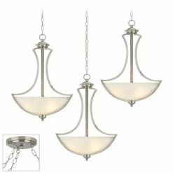 Possini Euro Milbury Brushed Nickel 3-Light Swag Chandelier