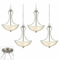 Possini Euro Milbury Brushed Nickel 4-Light Swag Chandelier