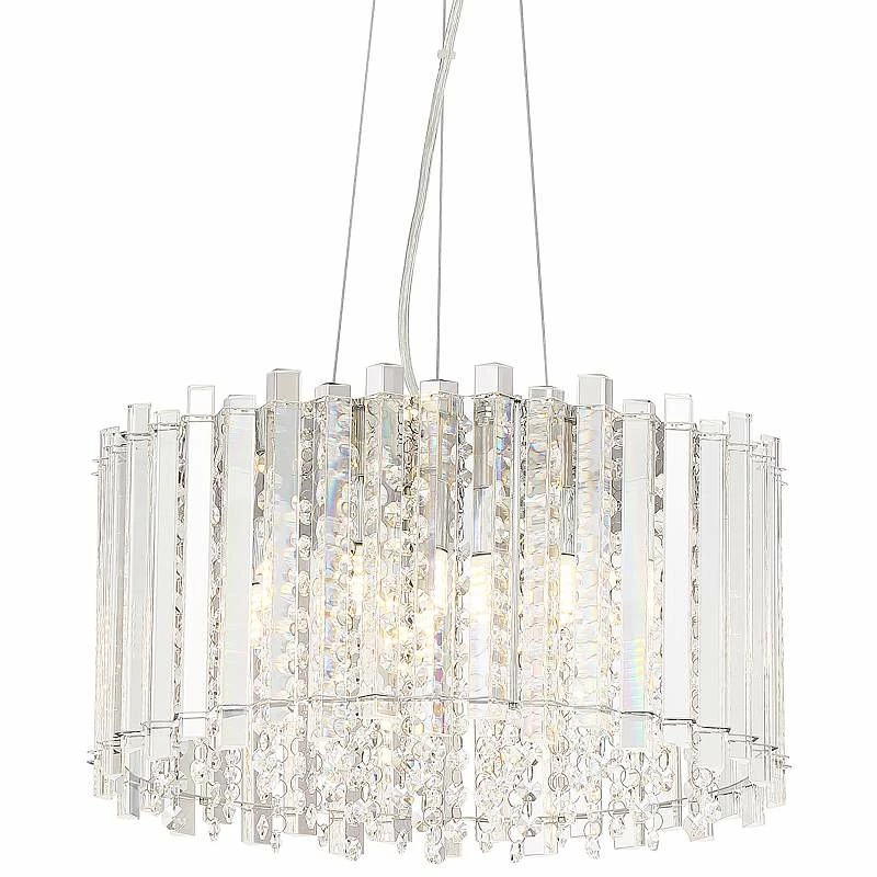 Possini Euro Mirabell 16" Wide Crystal LED Modern Drum Pendant 4 Possini Euro Mirabell 16" Wide Crystal LED Modern Drum Pendant - Image 2