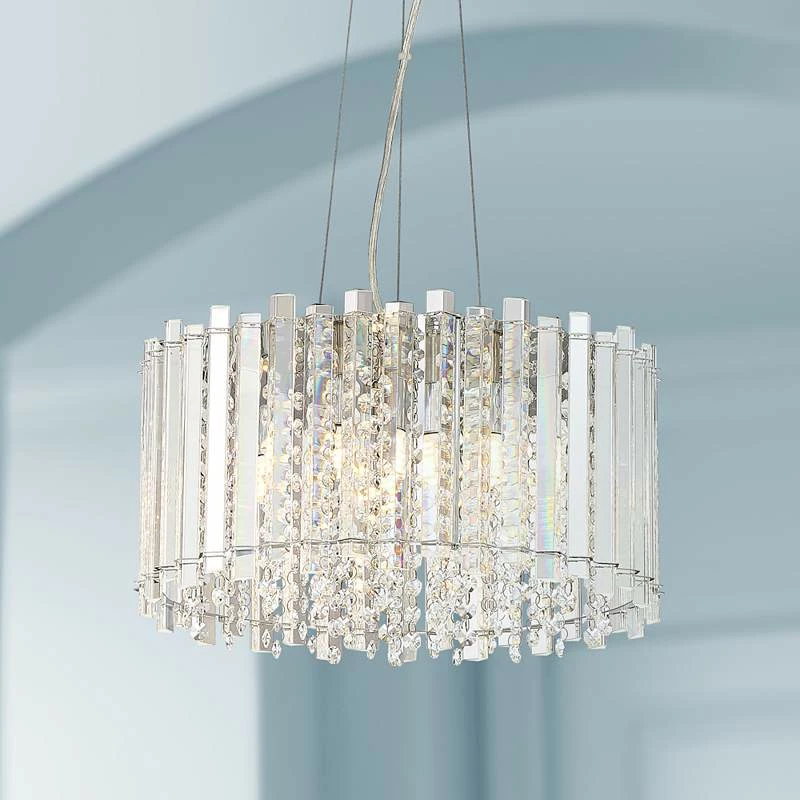 Possini Euro Mirabell 16" Wide Crystal LED Modern Drum Pendant 3 Possini Euro Mirabell 16" Wide Crystal LED Modern Drum Pendant