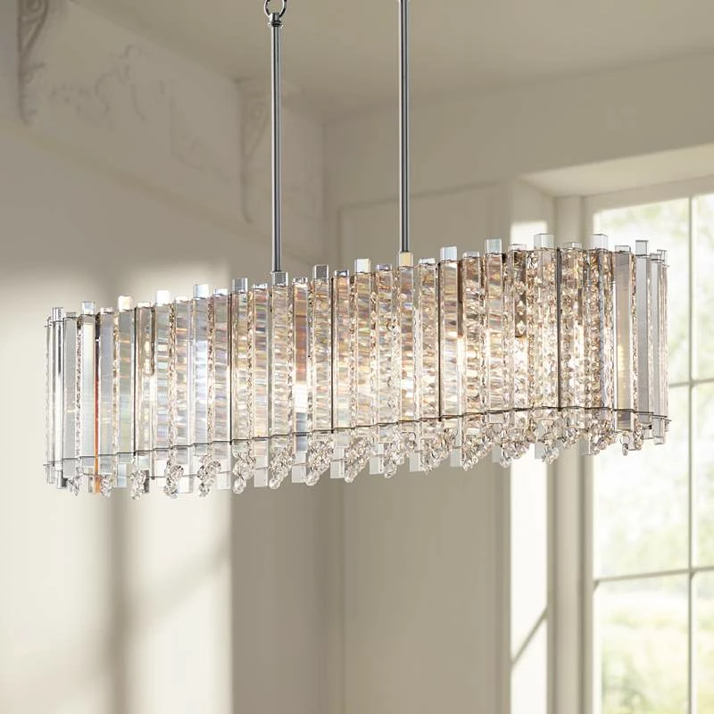 Possini Euro Mirabell 34" Crystal LED Kitchen Island Linear Pendant 3 Possini Euro Mirabell 34" Crystal LED Kitchen Island Linear Pendant