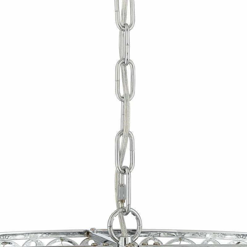 Possini Euro Murphy 19 3/4" Wide Chrome And Crystal Drum Pendant Light 6 Possini Euro Murphy 19 3/4" Wide Chrome And Crystal Drum Pendant Light - Image 4