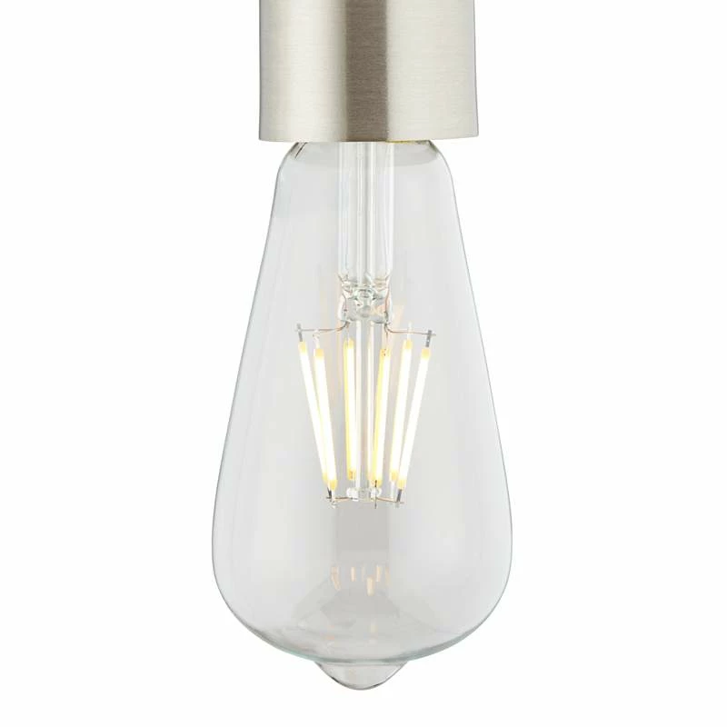 Possini Euro Nickel Plug-In Hanging Swag Chandelier With Edison LED Bulb 4 Possini Euro Nickel Plug-In Hanging Swag Chandelier With Edison LED Bulb - Image 2