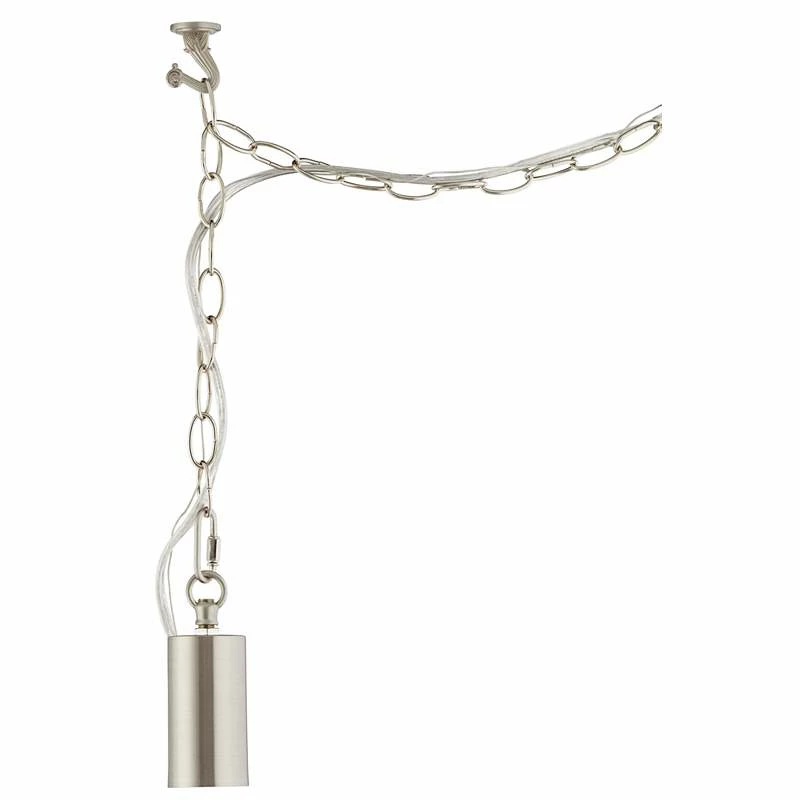 Possini Euro Nickel Plug-In Hanging Swag Chandelier With Edison LED Bulb 8 Possini Euro Nickel Plug-In Hanging Swag Chandelier With Edison LED Bulb - Image 6