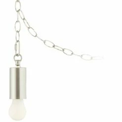 Possini Euro Nickel Plug-In Swag Chandelier With Frosted A15 LED Bulb