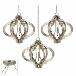 Possini Euro Ornament Brushed Nickel 3-Light Swag Chandelier