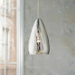 Possini Euro Portico 5" Wide Crackle Glass Mini Pendant