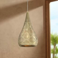 Possini Euro Safi 9" Wide Antique Brass Moroccan Mini Pendant Light