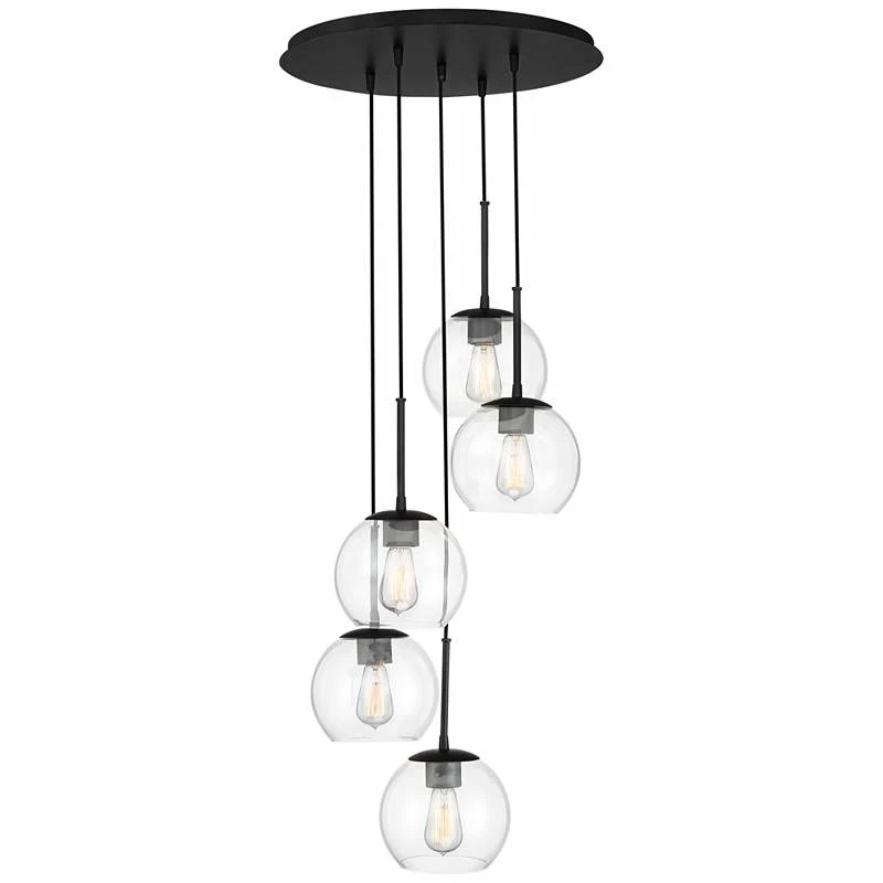 Possini Euro Samantha 19 1/2" Wide Black Multi-Light Pendant 5 Possini Euro Samantha 19 1/2" Wide Black Multi-Light Pendant - Image 3