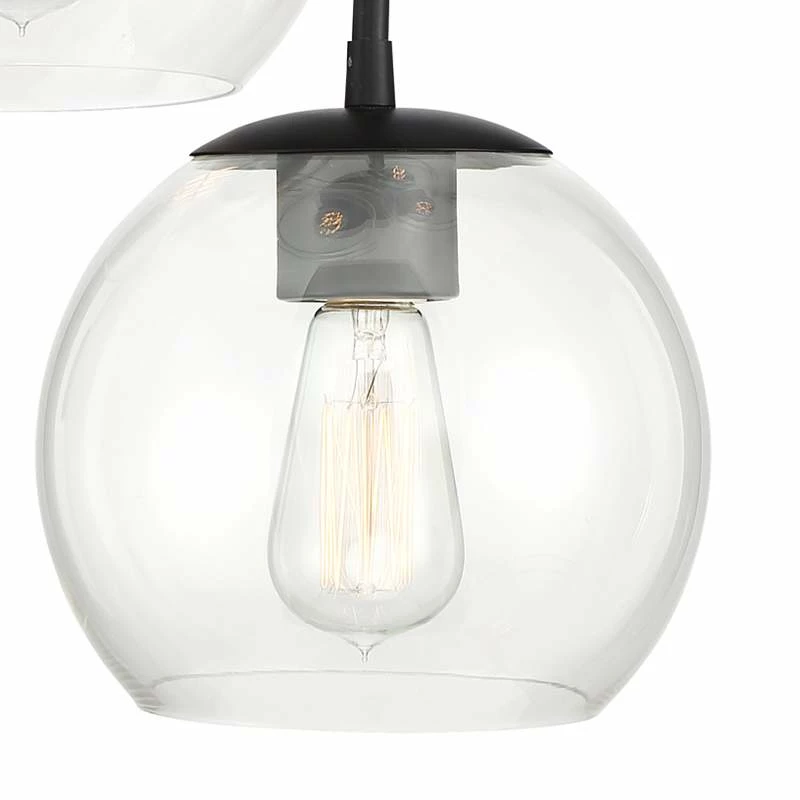 Possini Euro Samantha 19 1/2" Wide Black Multi-Light Pendant 6 Possini Euro Samantha 19 1/2" Wide Black Multi-Light Pendant - Image 4