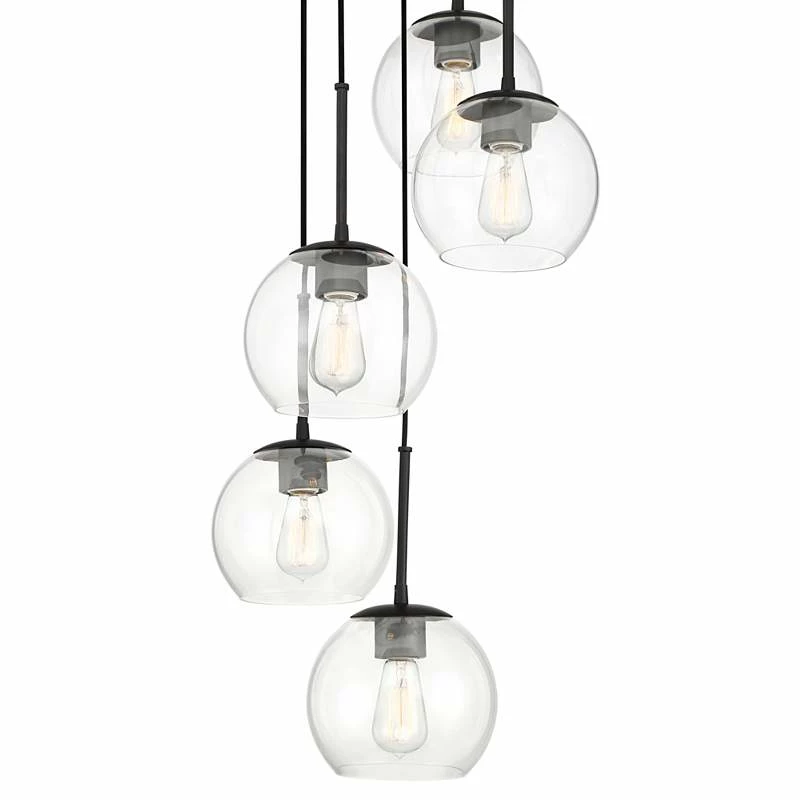 Possini Euro Samantha 19 1/2" Wide Black Multi-Light Pendant 7 Possini Euro Samantha 19 1/2" Wide Black Multi-Light Pendant - Image 5