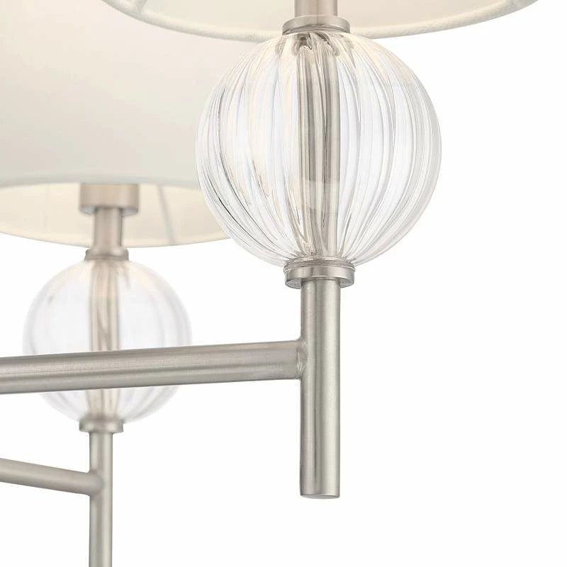 Possini Euro Sariac 24 3/4" Wide Brushed Nickel 5-Light Chandelier 6 Possini Euro Sariac 24 3/4" Wide Brushed Nickel 5-Light Chandelier - Image 4