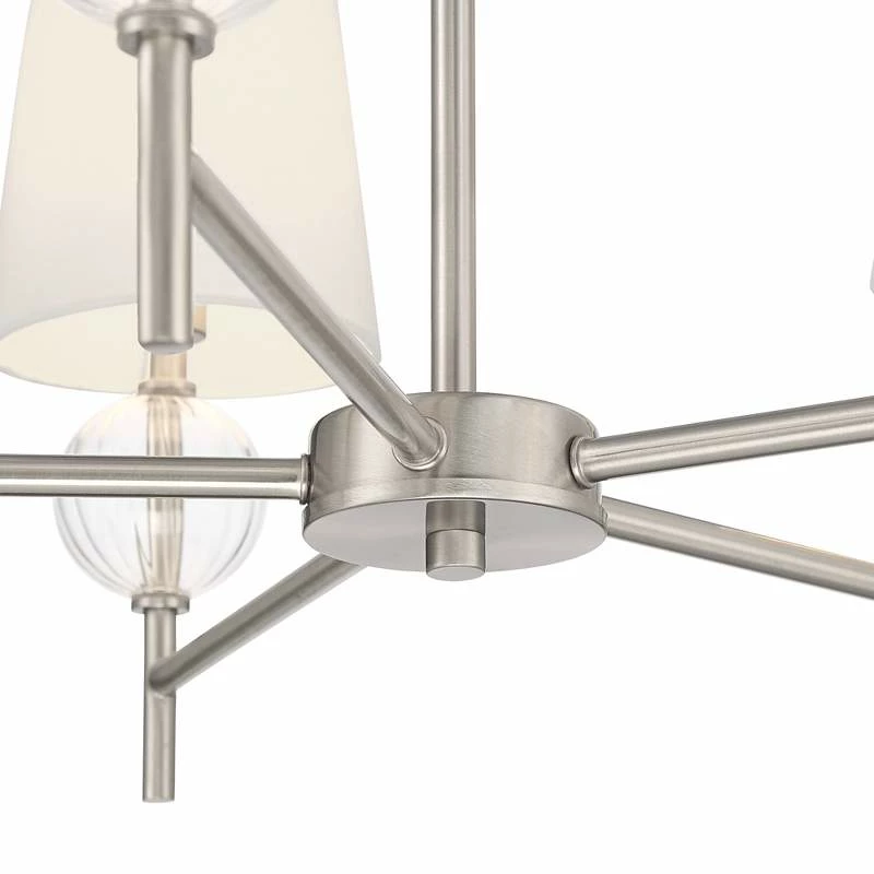 Possini Euro Sariac 24 3/4" Wide Brushed Nickel 5-Light Chandelier 7 Possini Euro Sariac 24 3/4" Wide Brushed Nickel 5-Light Chandelier - Image 5