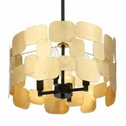 Possini Euro Stella 15" Wide Soft Gold Leaf Modern Pendant Light -Lighting Sales Shop possini euro stella 15 inch wide soft gold leaf modern pendant light 96y23views3