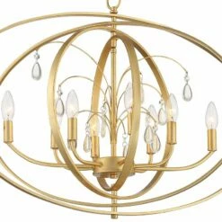 Possini Euro Tiller 32" Wide Gold Leaf 8-Light Foyer Pendant -Lighting Sales Shop possini euro tiller 32 inch wide gold leaf 8 light foyer pendant 331c1views2
