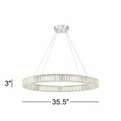 Possini Euro Vesta 35 1/2" Wide Chrome LED Ring Pendant Chandelier -Lighting Sales Shop possini euro vesta 35 and one half inch wide chrome led ring pendant chandelier 35c50views5