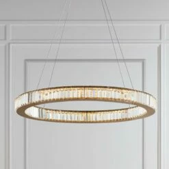 Possini Euro Vesta 35 1/2" Wide Gold Crystal LED Pendant Chandelier