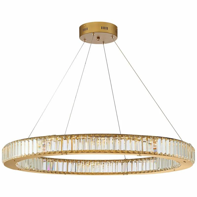 Possini Euro Vesta 35 1/2" Wide Gold Crystal LED Pendant Chandelier 7 Possini Euro Vesta 35 1/2" Wide Gold Crystal LED Pendant Chandelier - Image 5