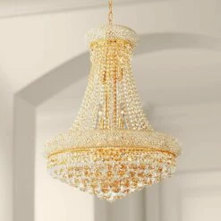 Primo 24" Wide Gold 14-Light Crystal Chandelier