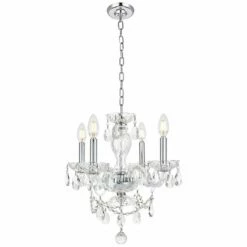 Princeton 17" Wide Chrome And Crystal 4-Light Chandelier 9 Princeton 17" Wide Chrome And Crystal 4-Light Chandelier -Lighting Sales Shop princeton 17 inch wide chrome and crystal 4 light chandelier 66d14