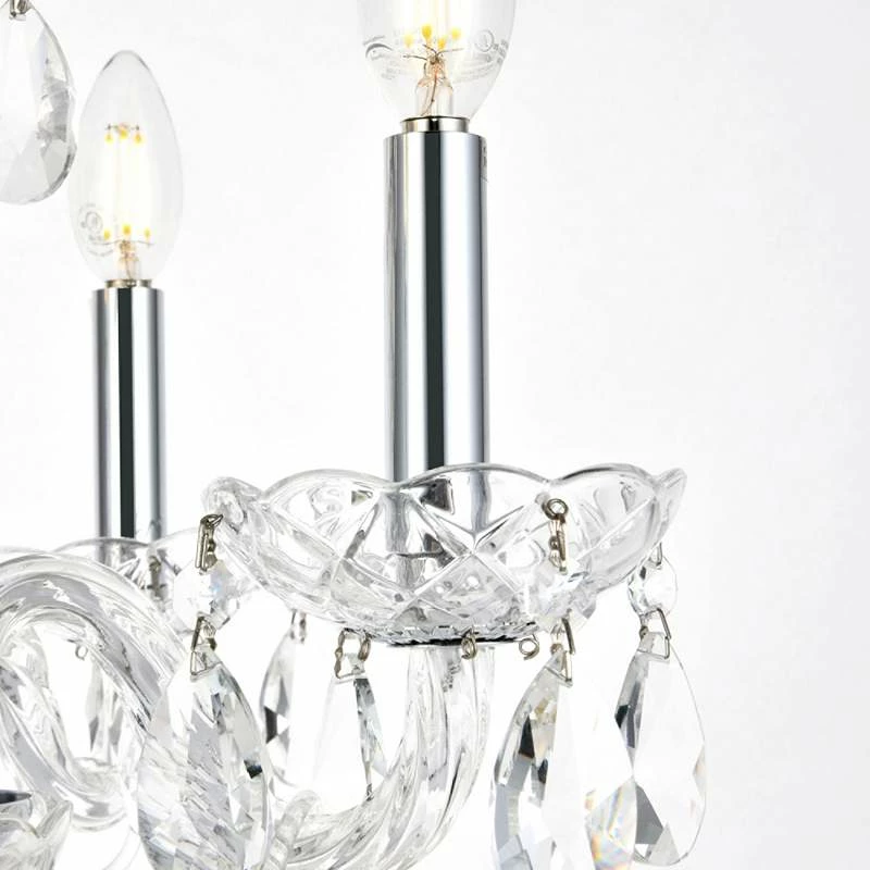 Princeton 17" Wide Chrome And Crystal 4-Light Chandelier 5 Princeton 17" Wide Chrome And Crystal 4-Light Chandelier - Image 3