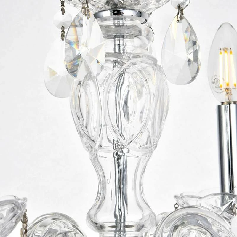 Princeton 17" Wide Chrome And Crystal 4-Light Chandelier 7 Princeton 17" Wide Chrome And Crystal 4-Light Chandelier - Image 5