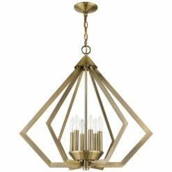 Prism 26" Wide Antique Brass 6-Light Chandelier -Lighting Sales Shop prism 26 inch wide antique brass 6 light chandelier 69m13views2