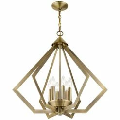 Prism 26" Wide Antique Brass 6-Light Chandelier -Lighting Sales Shop prism 26 inch wide antique brass 6 light chandelier 69m13views3