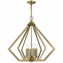 Prism 26" Wide Antique Brass 6-Light Chandelier -Lighting Sales Shop prism 26 inch wide antique brass 6 light chandelier 69m13views4