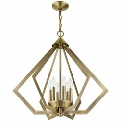 Prism 26" Wide Antique Brass 6-Light Chandelier -Lighting Sales Shop prism 26 inch wide antique brass 6 light chandelier 69m13views5