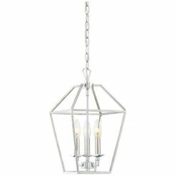 Quoizel Aviary 9 1/2"W Nickel 3-Light Steel Cage Chandelier -Lighting Sales Shop quoizel aviary 9 and one half inchw nickel 3 light steel cage chandelier 20g54views1