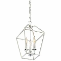 Quoizel Aviary 9 1/2"W Nickel 3-Light Steel Cage Chandelier -Lighting Sales Shop quoizel aviary 9 and one half inchw nickel 3 light steel cage chandelier 20g54views3