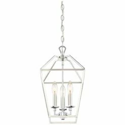 Quoizel Aviary 9 1/2"W Nickel 3-Light Steel Cage Chandelier -Lighting Sales Shop quoizel aviary 9 and one half inchw nickel 3 light steel cage chandelier 20g54views4