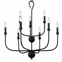 Quoizel Blanche 27" Wide Matte Black 9-Light Chandelier -Lighting Sales Shop quoizel blanche 27 inch wide matte black 9 light chandelier 99m44views1