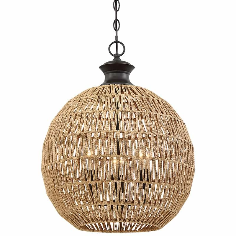 Quoizel Casablanca 18.3" Wide Palladian Bronze Modern Cage Pendant 3 Quoizel Casablanca 18.3" Wide Palladian Bronze Modern Cage Pendant - Image 2