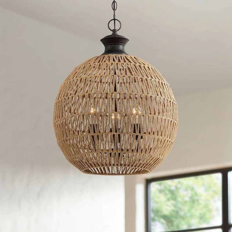Quoizel Casablanca 18.3" Wide Palladian Bronze Modern Cage Pendant 2 Quoizel Casablanca 18.3" Wide Palladian Bronze Modern Cage Pendant