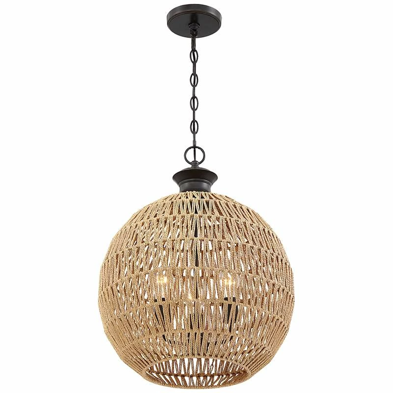 Quoizel Casablanca 18.3" Wide Palladian Bronze Modern Cage Pendant 5 Quoizel Casablanca 18.3" Wide Palladian Bronze Modern Cage Pendant - Image 4