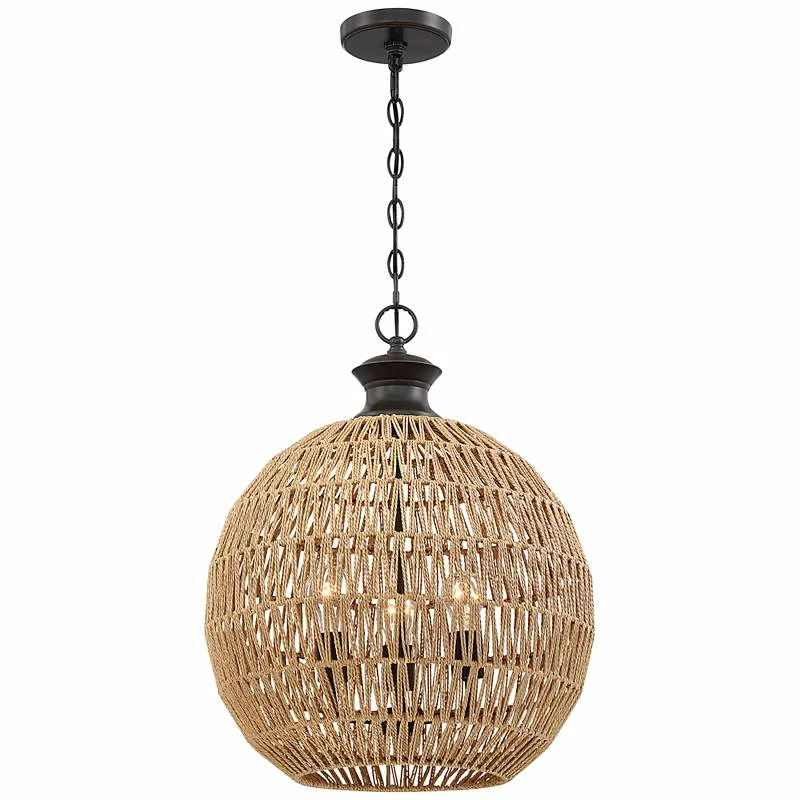 Quoizel Casablanca 18.3" Wide Palladian Bronze Modern Cage Pendant 6 Quoizel Casablanca 18.3" Wide Palladian Bronze Modern Cage Pendant - Image 5