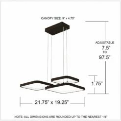 Quoizel Elvive 21.75" Wide Matte Black LED Modern Pendant -Lighting Sales Shop quoizel elvive 21 75 inch wide matte black led modern pendant 922r2views4
