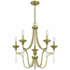Quoizel Joules 25" Wide Aged Brass 5-Light Chandelier -Lighting Sales Shop quoizel joules 25 inch wide aged brass 5 light chandelier 86c70views1