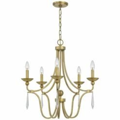 Quoizel Joules 25" Wide Aged Brass 5-Light Chandelier -Lighting Sales Shop quoizel joules 25 inch wide aged brass 5 light chandelier 86c70views2
