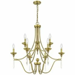 Quoizel Joules 32" Wide Aged Brass 9-Light Chandelier -Lighting Sales Shop quoizel joules 32 inch wide aged brass 9 light chandelier 86c76views1