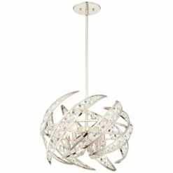 Quoizel Platinum Crescent 18" Wide Nickel 4-Light Modern Pendant Light -Lighting Sales Shop quoizel platinum crescent 18 inch wide nickel 4 light modern pendant light 18t66views3